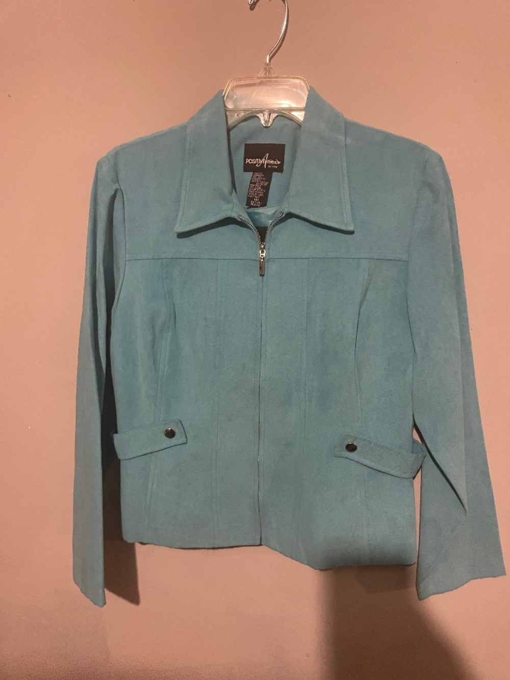 Positive attitude, two piece turquoise women’s size 14P tank top with jacketP